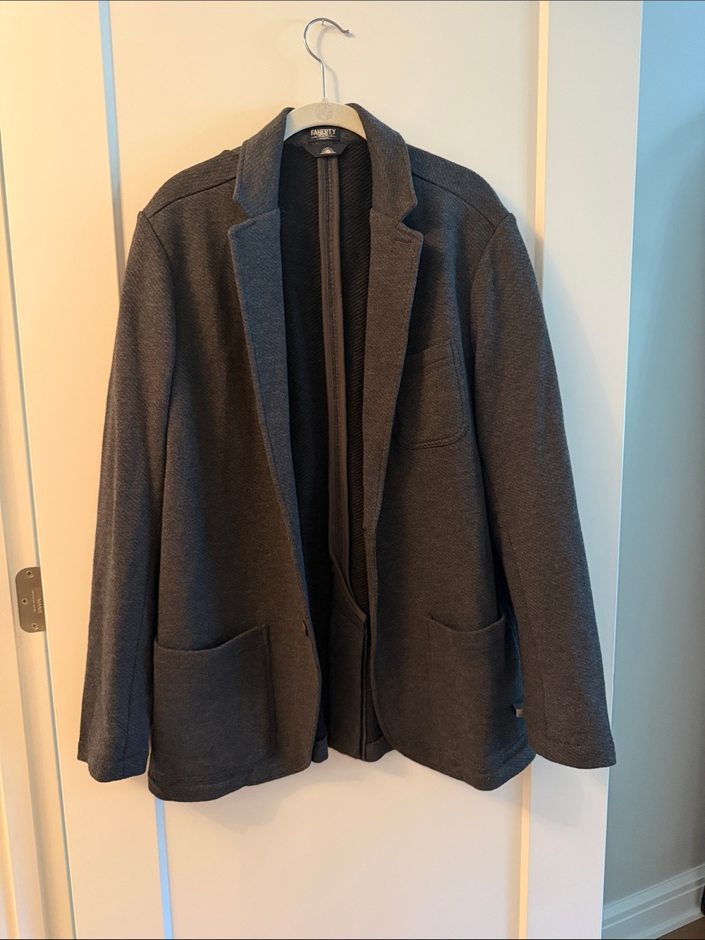 Faherty Inlet Knit Blazer  Dark Gray